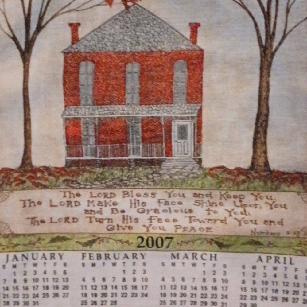 Calendar towel 2007 kitchen towel wall hanging - Picture 2 of 3